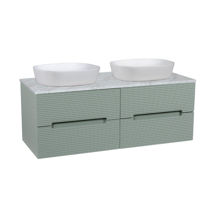 Tailored Monza Plus 1200mm 4 Drawer Fluted Wall Hung Double Vanity Unit with Countertop