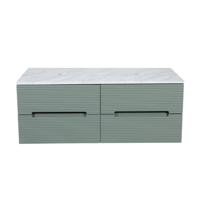 Tailored Monza Plus 1200mm 4 Drawer Fluted Wall Hung Double Vanity Unit with Countertop