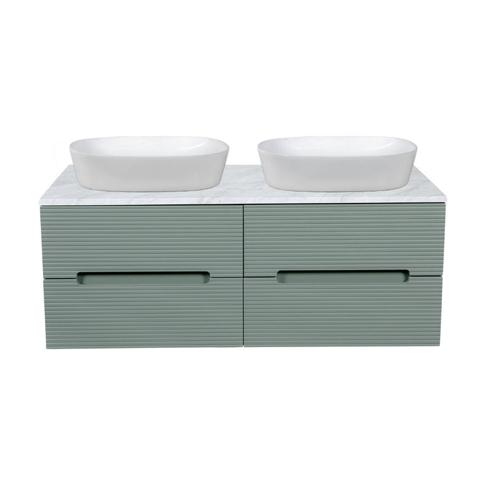 Tailored Monza Plus 1200mm 4 Drawer Fluted Wall Hung Double Vanity Unit with Countertop