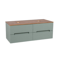 Tailored Monza Plus 1200mm 4 Drawer Fluted Wall Hung Double Vanity Unit with Countertop