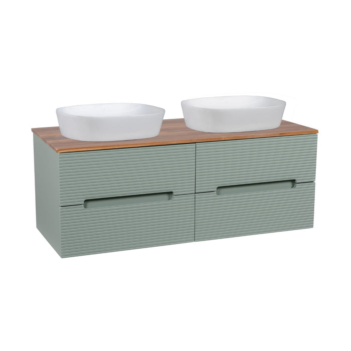 Tailored Monza Plus 1200mm 4 Drawer Fluted Wall Hung Double Vanity Unit with Countertop
