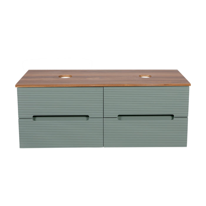 Tailored Monza Plus 1200mm 4 Drawer Fluted Wall Hung Double Vanity Unit with Countertop