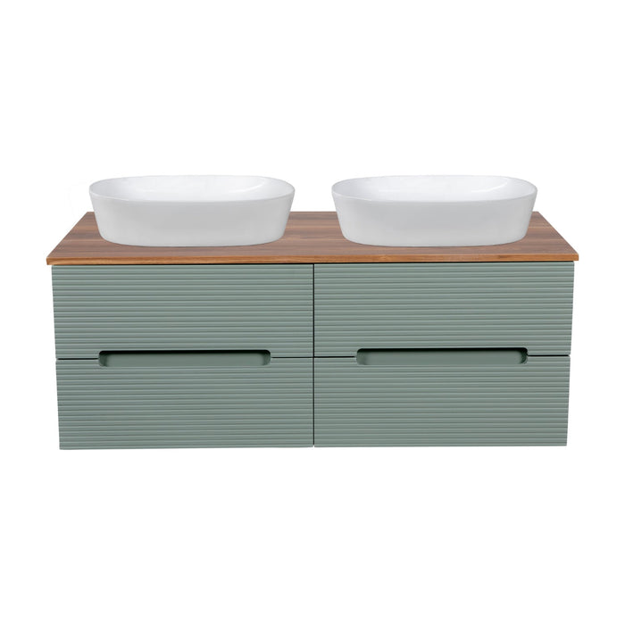 Tailored Monza Plus 1200mm 4 Drawer Fluted Wall Hung Double Vanity Unit with Countertop