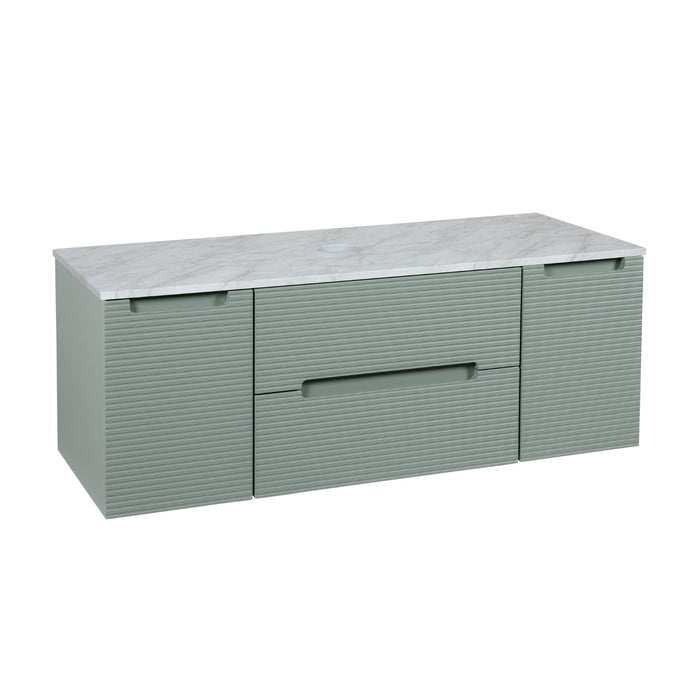 Tailored Monza Plus 1200mm 2 Drawer Fluted Wall Hung Vanity Unit with 2 Side Cabinets & Countertop