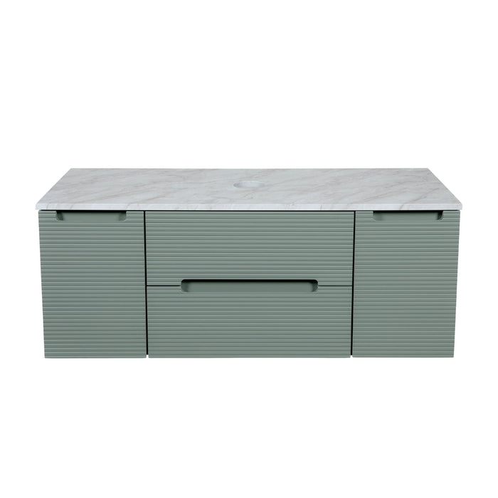 Tailored Monza Plus 1200mm 2 Drawer Fluted Wall Hung Vanity Unit with 2 Side Cabinets & Countertop