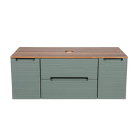 Tailored Monza Plus 1200mm 2 Drawer Fluted Wall Hung Vanity Unit with 2 Side Cabinets & Countertop