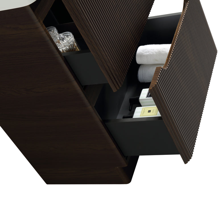 Tailored Monza 600mm 2 Drawer Fluted Floorstanding Vanity Unit with Basin
