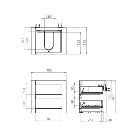 Crosswater Canvass Vanity Unit with Carrara Marble Effect