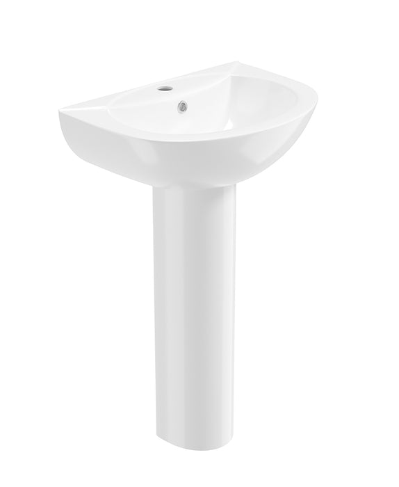 Sonas Select Round Basin with Full Pedestal 1 Tap Hole