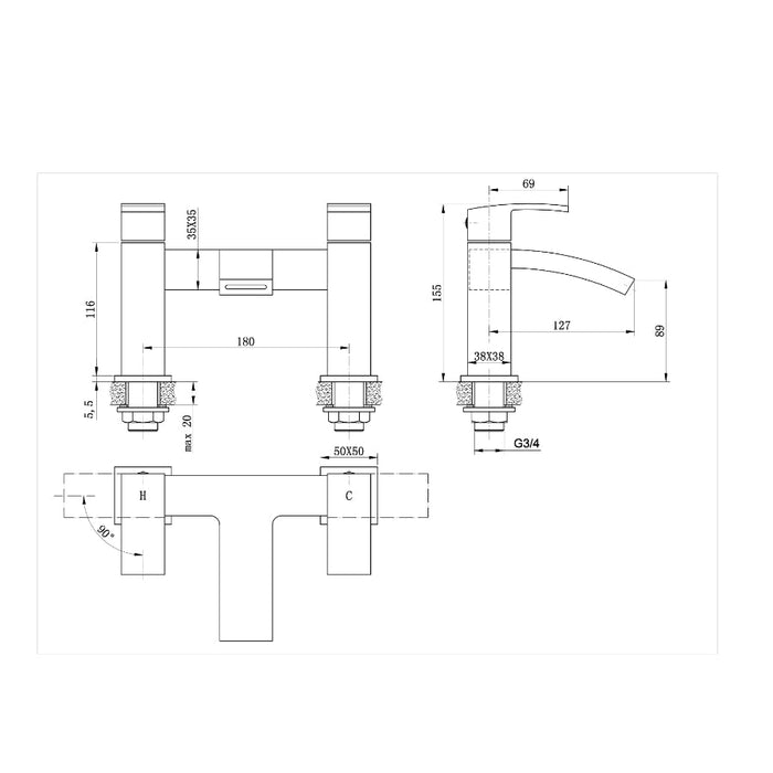 Tailored Brecon Bath Filler Tap