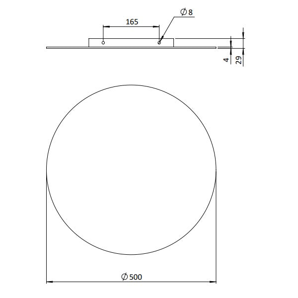 Crosswater Infinity Non Illuminated Mirror - 500mm x 500mm - Clear