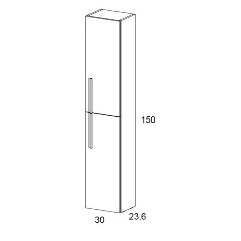 Sonas Smart 1500mm High 2 Door Wall Hung Tall Storage Unit