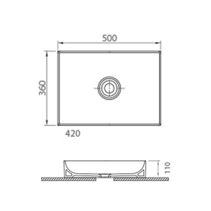 Scudo Stance Rectangular Countertop Basin