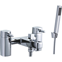 Tailored Newport Square Bath Shower Mixer Tap with Handset - Chrome