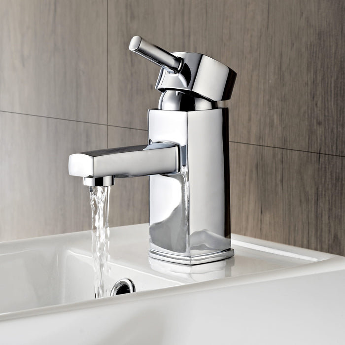 Tailored Newport Square Mono Basin Mixer Tap with Free Waste - Chrome