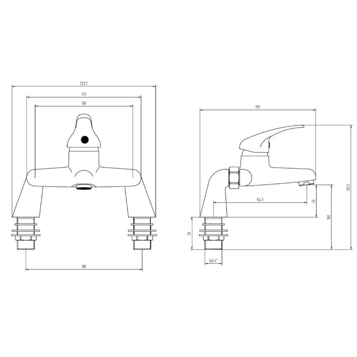 Tailored Plumb Essentials Bath Filler Tap - Chrome
