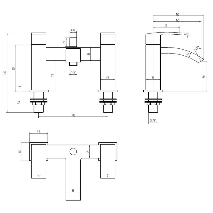 Tailored Brecon Bath Shower Mixer Tap