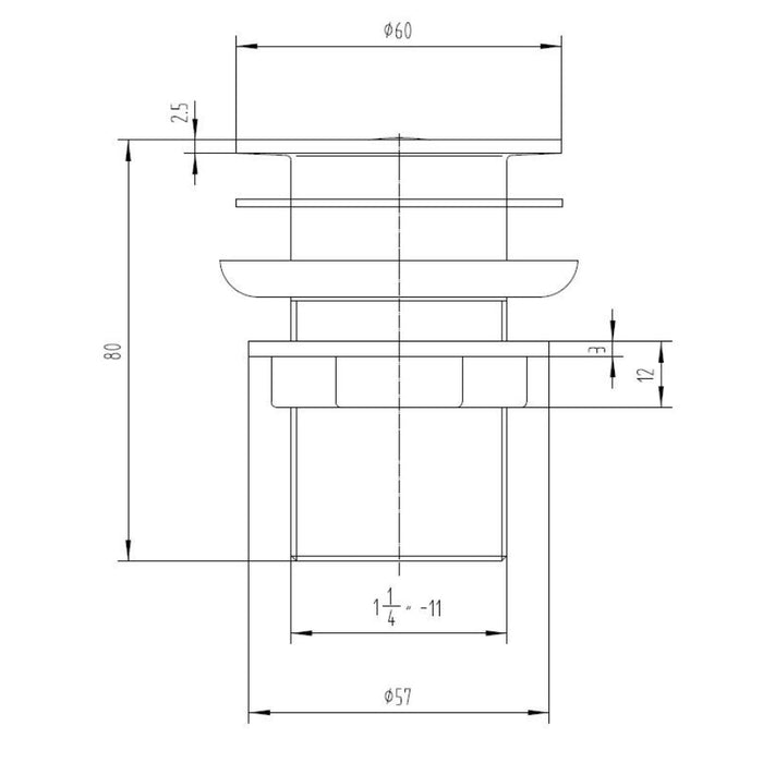 Tailored Click Clack Unslotted Basin Waste