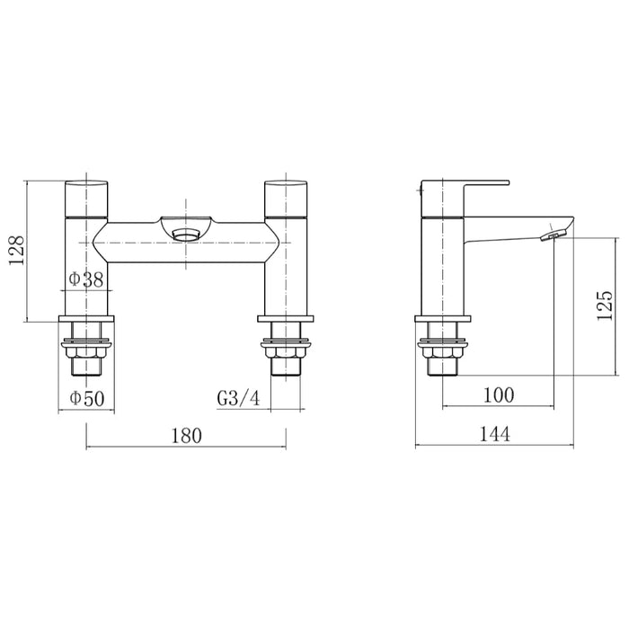 Tailored Barmouth Bath Filler Tap - Chrome