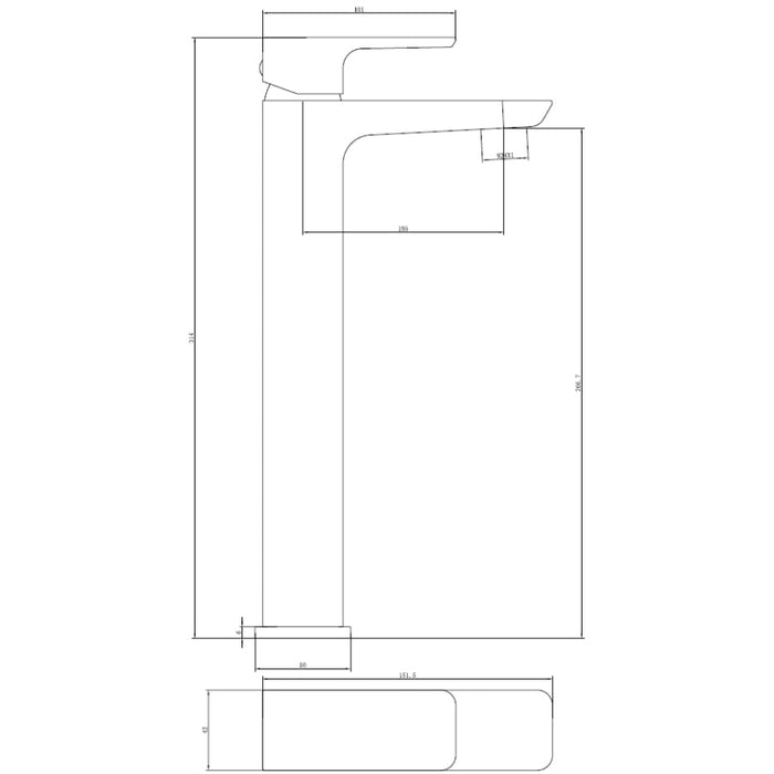 Tailored Swansea Mono Tall Basin Mixer Tap