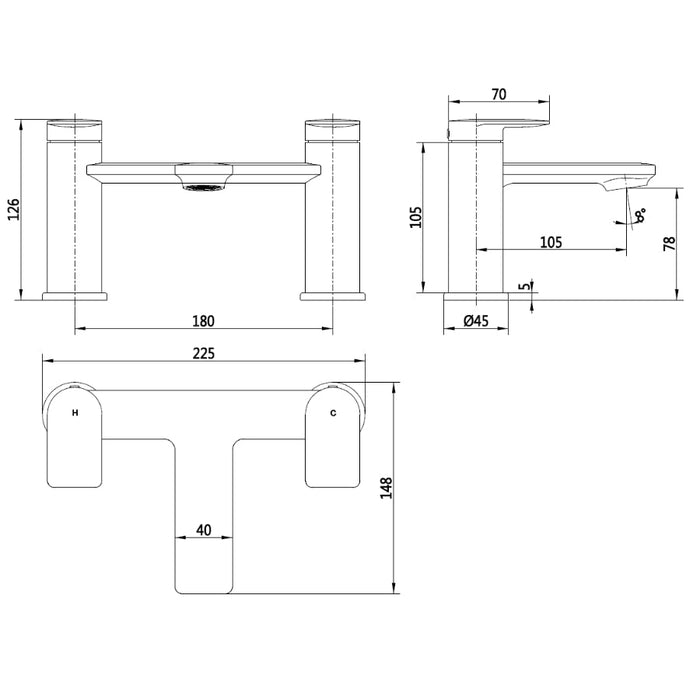 Tailored Risca Bath Filler Tap