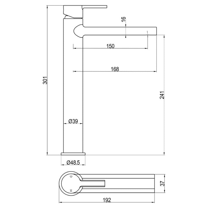 Tailored Solva Mono Tall Basin Mixer Tap