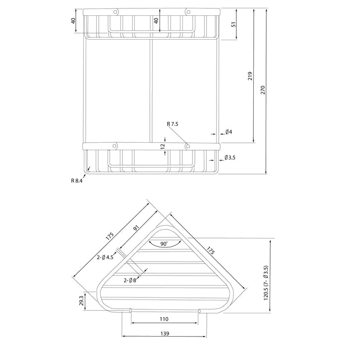 Eastbrook Double Shower Basket