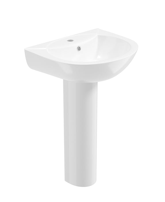 Sonas Select Round Basin with Full Pedestal 1 Tap Hole