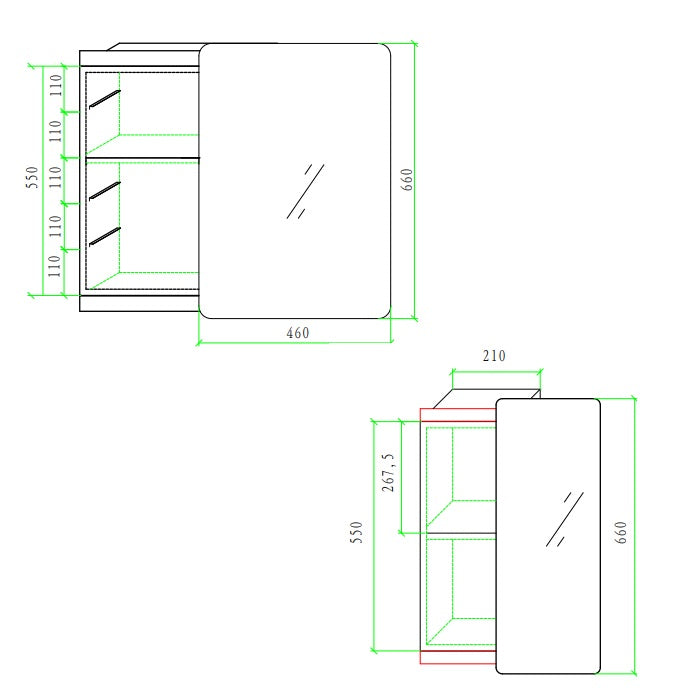 Eastbrook 1 Door Non Illuminated Mirror Cabinet