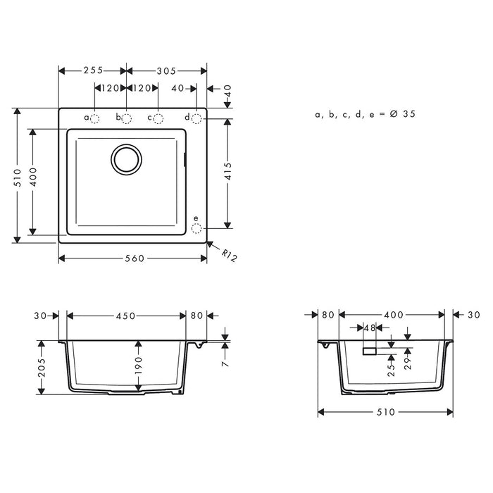 Hansgrohe S51 Granite Composite Kitchen Sink - Stone Grey