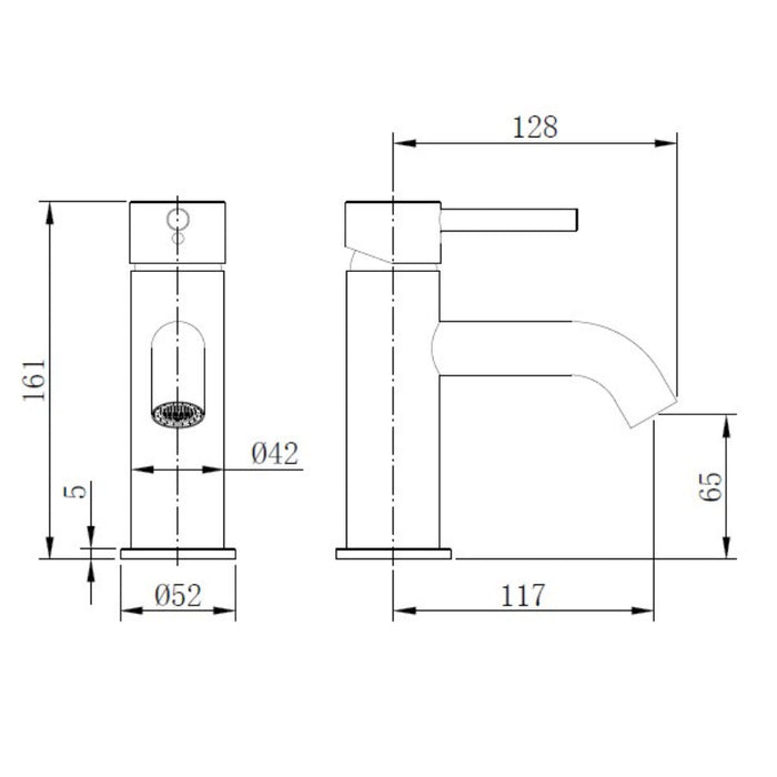 Tailored TB+ Redondo Round ECO Control/Cold Water Start Basin Mixer Tap with Free Waste