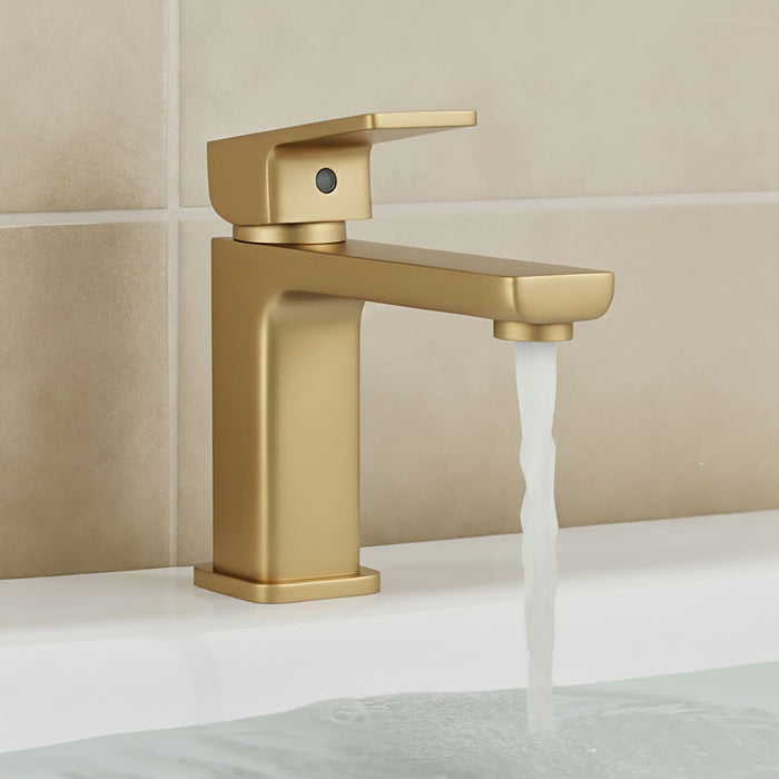 Tailored TB+ Quadrado Square ECO Control/Cold Water Start Basin Mixer Tap with Free Waste