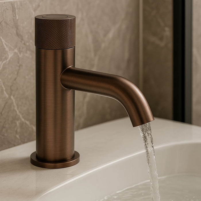 Tailored TB+ Redondo Round Push Button Basin Mixer Tap with Free Waste