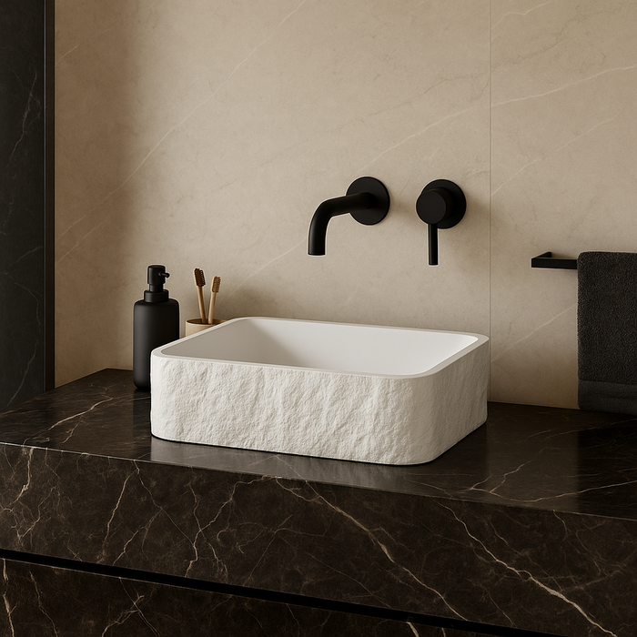 Scudo Rok Rectangular Countertop Basin 400mm with Waste