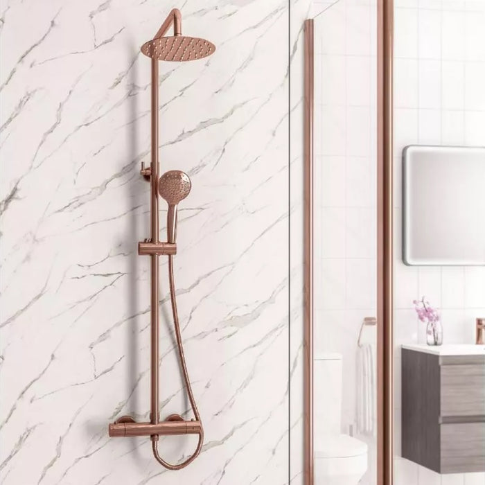 Eastbrook Round Thermostatic Bar Shower Mixer With Shower Kit And Shower Head
