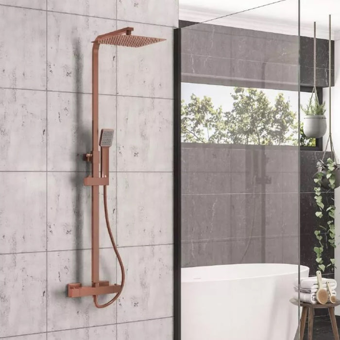 Eastbrook Square Thermostatic Bar Shower Mixer With Shower Kit And Shower Head