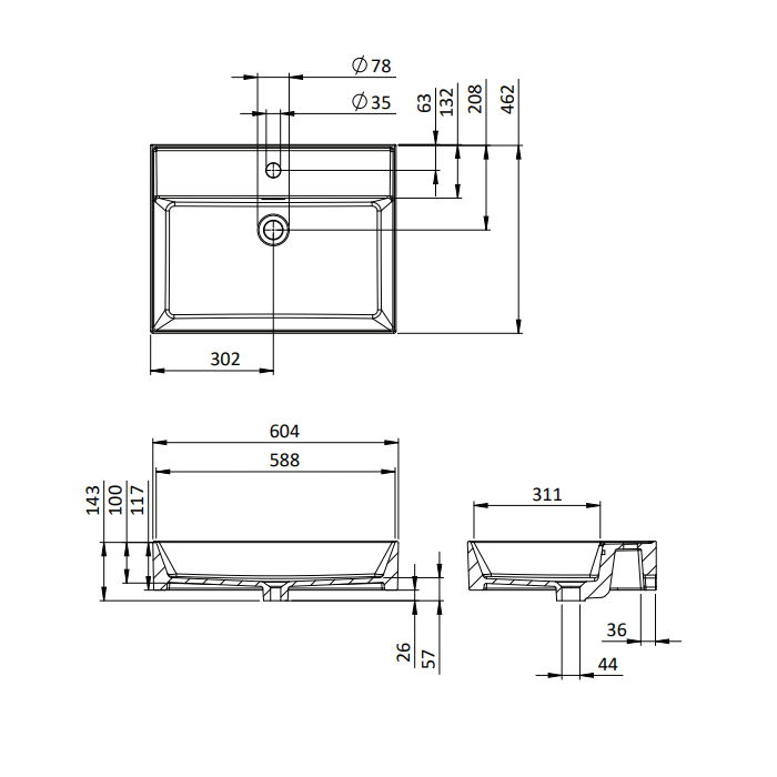 Crosswater Avenue 2 Drawer Wall Hung Vanity Unit With Basin