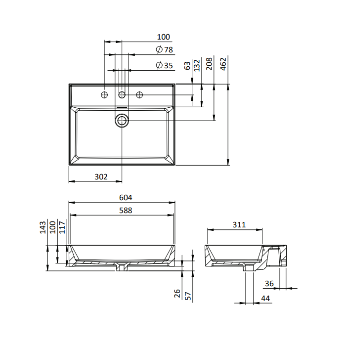 Crosswater Avenue 2 Drawer Wall Hung Vanity Unit With Basin