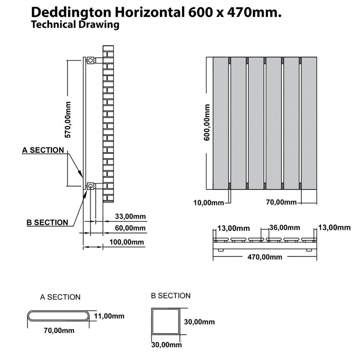 Eastbrook Deddington Single Vertical Designer Radiator - Matt Anthracite