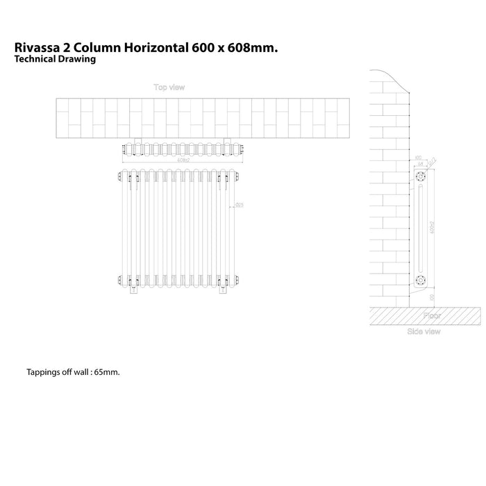 Eastbrook Rivassa 2 Column Horizontal Designer Radiator - Bronze Effect