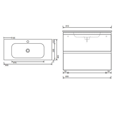 Sonas Smart Vanity Unit With Slim Basin