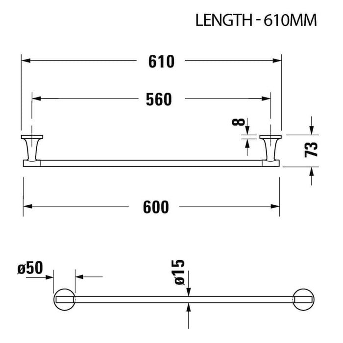 Duravit Starck T Single Towel Rail