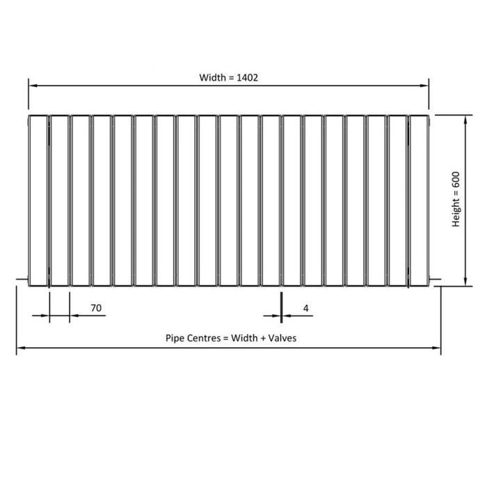 Eastbrook Addington Type10 Aluminium Horizontal Flat Panel Radiator - Matt Anthracite