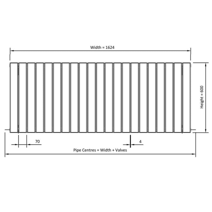 Eastbrook Addington Type10 Aluminium Horizontal Flat Panel Radiator - Matt Anthracite