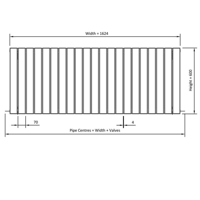 Eastbrook Addington Type20 Aluminium Horizontal Flat Panel Radiator - Matt Anthracite