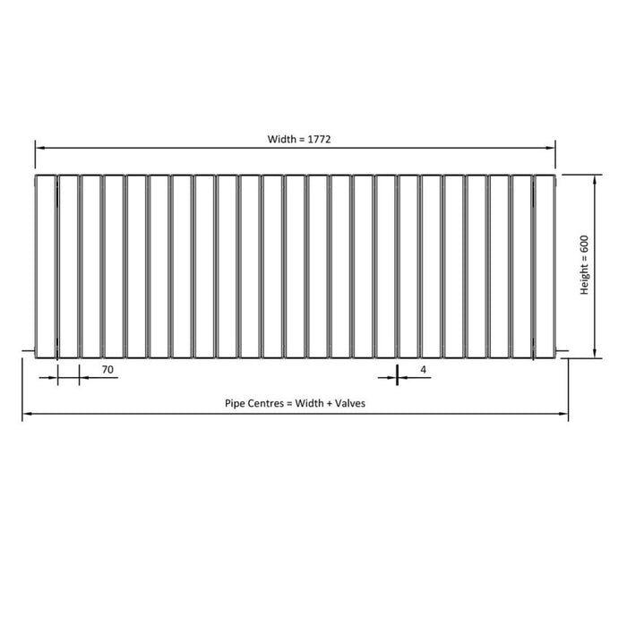 Eastbrook Addington Type20 Aluminium Horizontal Flat Panel Radiator - Matt Anthracite