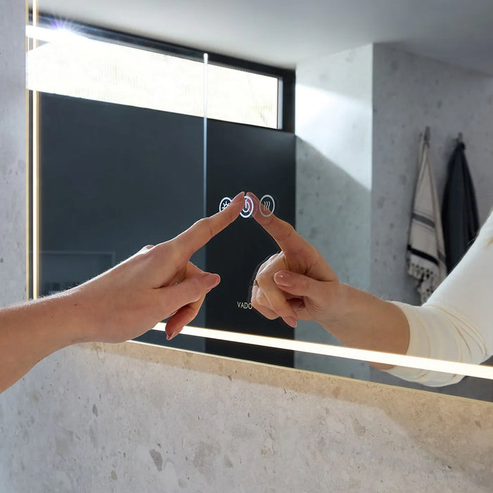 Vado Groove Rectangular Frameless Illuminated LED Mirror with Demister