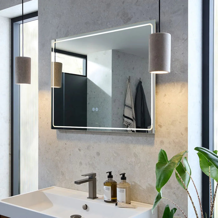 Vado Groove Rectangular Frameless Illuminated LED Mirror with Demister
