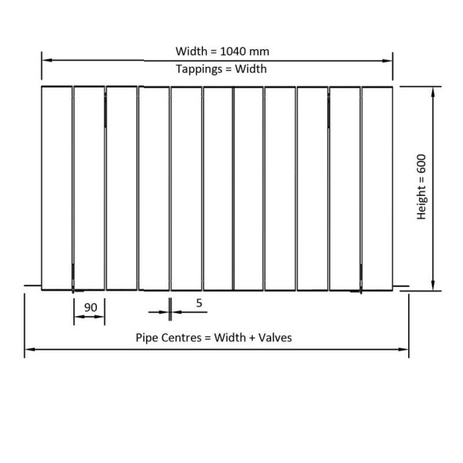 Eastbrook Guardia Aluminium Horizontal Designer Radiator - Matt White