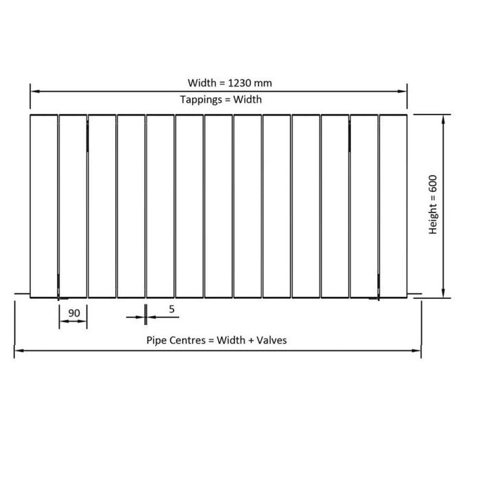 Eastbrook Guardia Aluminium Horizontal Designer Radiator - Matt White
